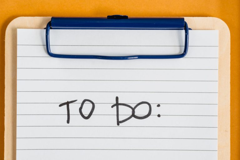 a to do list on a clipboard