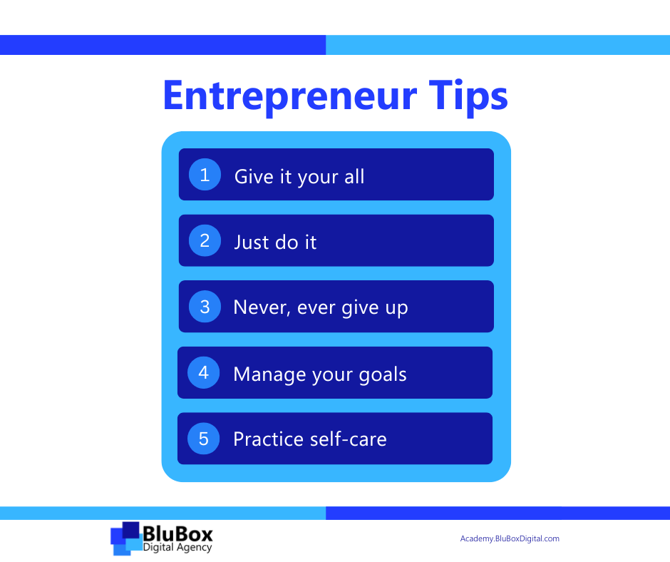 Tips for success for small business owners.